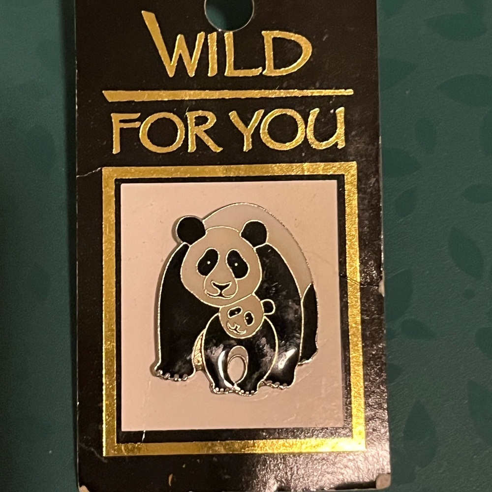 NWT Wild for You Panda and baby Enamel Pin